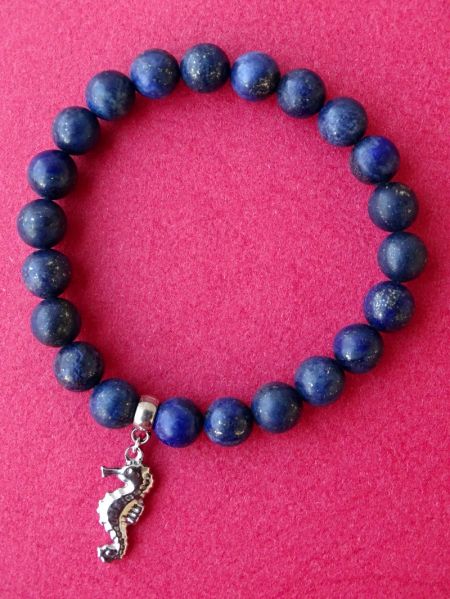 Lapis Lazuli and Seahorse Pendant, Bracelet